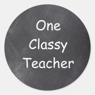 Sticker Rond Idée cadeau design tableau noir pour un professeur