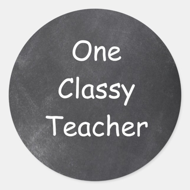 Sticker Rond Idée cadeau design tableau noir pour un professeur (Devant)