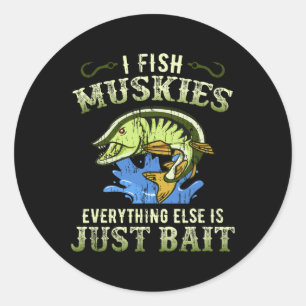 Sticker Rond Idée cadeau pêche musky T-shirt muskie 
