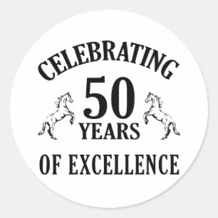 Sticker Rond Idées cadeaux 50e anniversaire élégant
