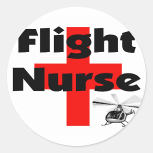 Sticker Rond Idées cadeaux uniques "Infirmière en vol"