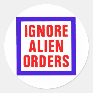 Sticker Rond Ignorer les commandes Aliens