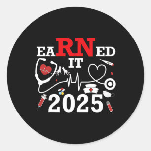 Sticker Rond Il A Gagné 2025 Pour Diplôme En Infirmière Ou Rn L