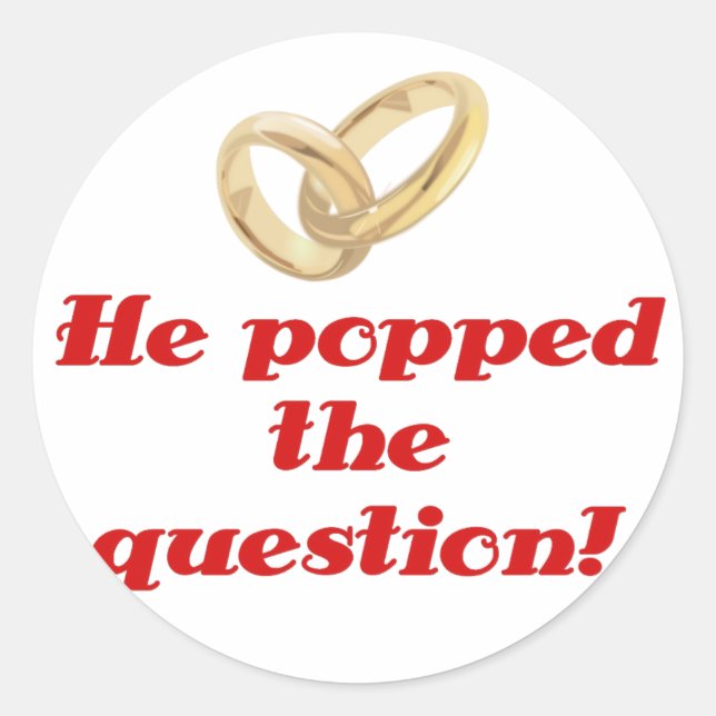 Sticker Rond Il a posé la question (Devant)