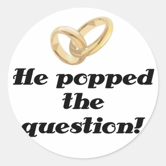 Sticker Rond Il a posé la question (Devant)