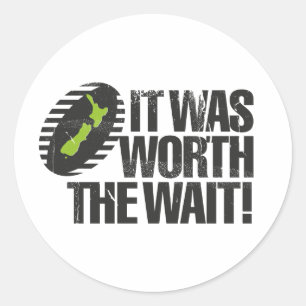 Sticker Rond Il a valu le NZ d'attente