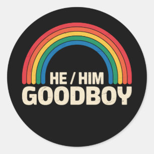 Sticker Rond Il Bon Garçon Rainbow LGBTQ Gay pride Ally