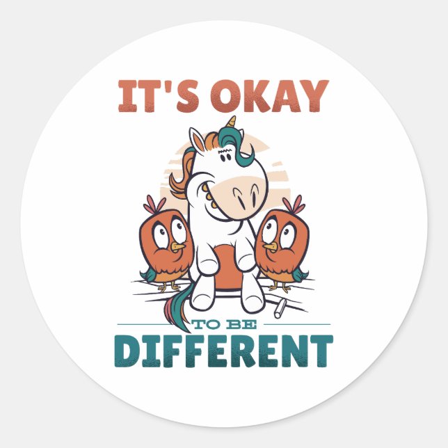 Sticker Rond Il est bon d'être différent Invitation (Devant)