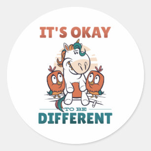 Sticker Rond Il est bon d'être différent Invitation