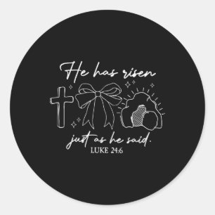Sticker Rond Il Est Devenu Pâques Bible Chrétienne Verse Coquet
