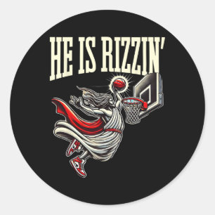 Sticker Rond Il est drôle Jésus Sketll Meme