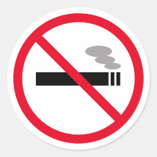 Sticker Rond Il est interdit de fumer le symbole d'avertissemen