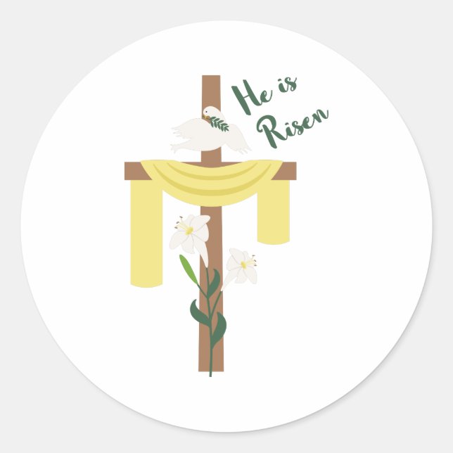 Sticker Rond Il Est Ressuscité (Devant)