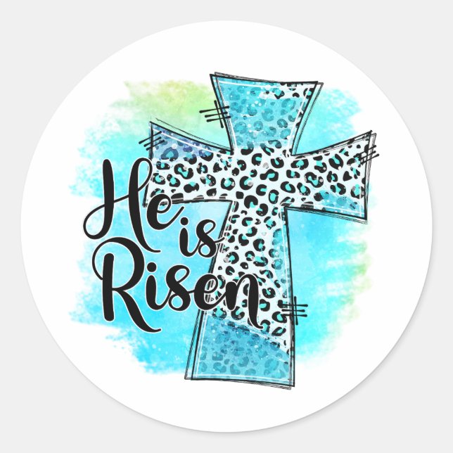 Sticker Rond Il est ressuscité Pâques (Devant)