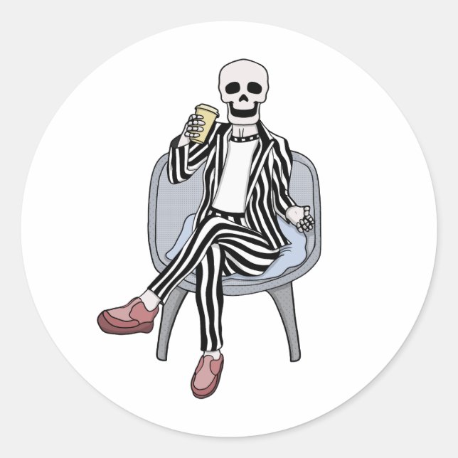 Sticker Rond Il est temps de faire la fête (Devant)