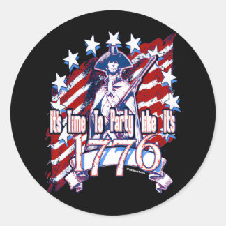 Sticker Rond Il est temps de faire la fête comme c'est 1776