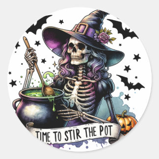 Sticker Rond Il est temps de remuer le pot