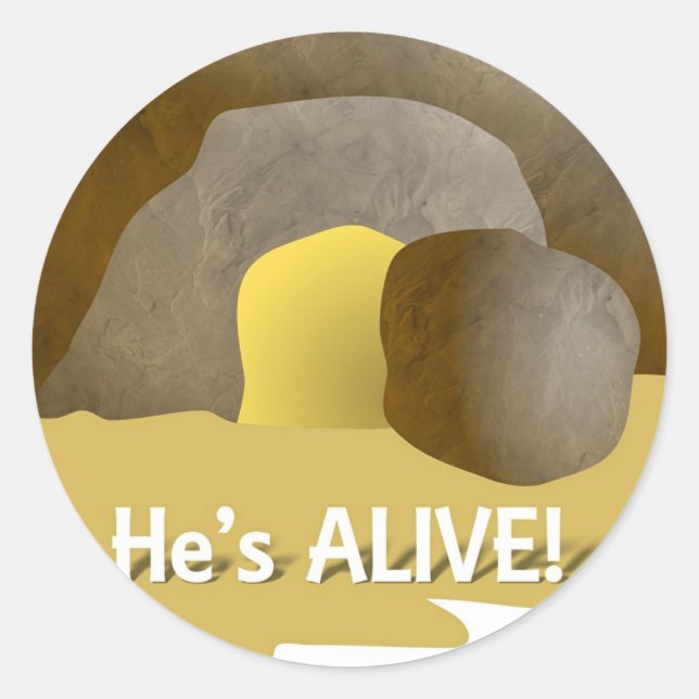 Sticker Rond Il est vivant ! (Devant)