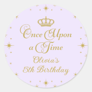 Sticker Rond Il était une fois Gold Princess Anniversaire