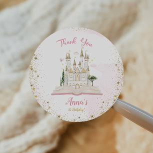 Sticker Rond Il était une fois la princesse 1ère fête d'anniver