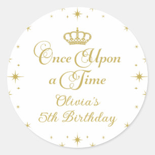 Sticker Rond Il était une fois la princesse d'or anniversaire