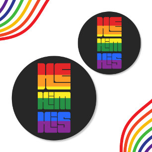 Sticker Rond Il Lui Ses Pronounounounounours Fierté Design Arc-