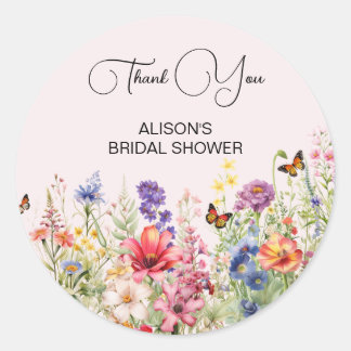Sticker Rond Il Me Donne Des Papillons Dans Le Ventre Fleurs De