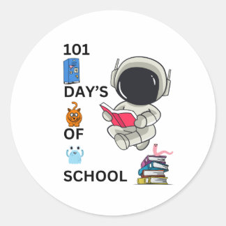 Sticker Rond "Il Reste 101 Jours D'École"