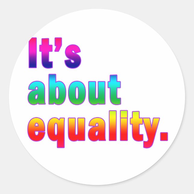 Sticker Rond Il s'agit de l'égalité des droits des homosexuels (Devant)