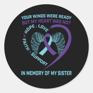 Sticker Rond Il veut Ribbon Hope Prévention du suicide