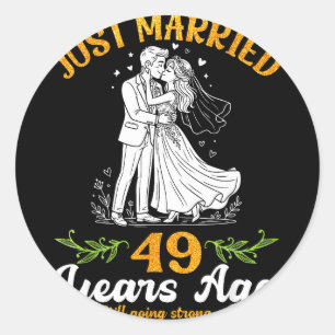 Sticker Rond Il y a 49 ans, mariés, toujours solides, anniversa