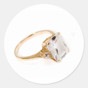 Sticker Rond Il y met une bague/Sauvez la date