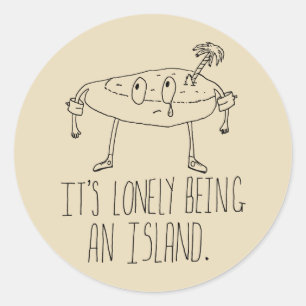 Sticker Rond Île de bande dessinée