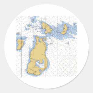 Sticker Rond Île de castor, diagramme nautique de MI