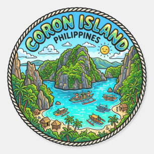 Sticker Rond Île de Coron Philippines