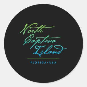 Sticker Rond Île de North Captiva Floride