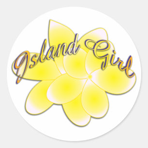 Sticker Rond Île fille