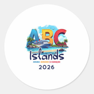 Sticker Rond Îles Abc Aru Bonaire Curacao Croisière Vacances 20