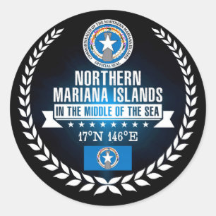 Sticker Rond Îles Mariannes du Nord