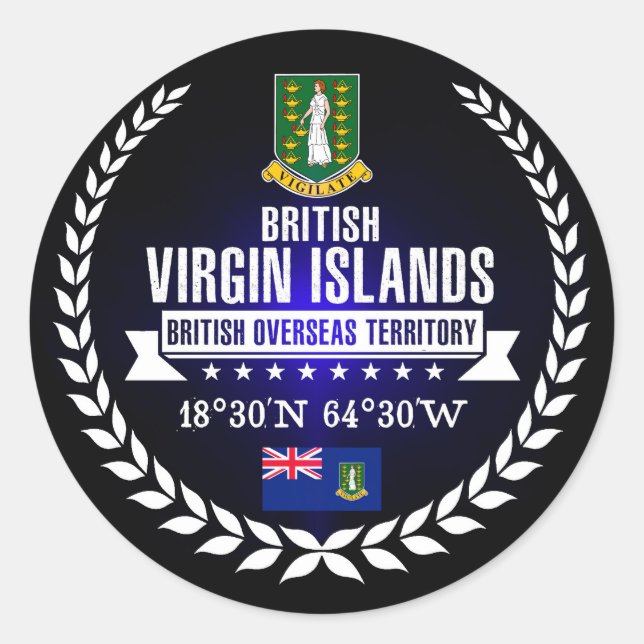 Sticker Rond Îles Vierges britanniques (Devant)