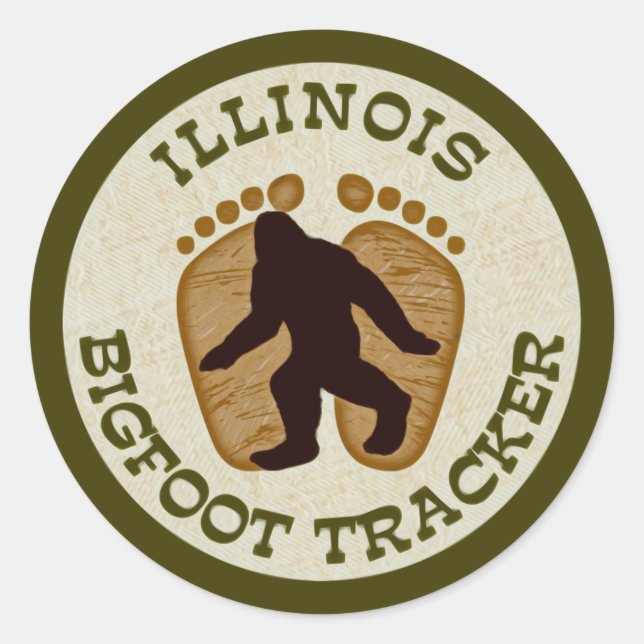 Sticker Rond Illinois Bigfoot Tracker (Devant)