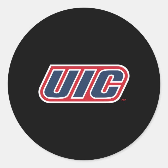 Sticker Rond Illinois Chicago Flames Icône Uic (Devant)
