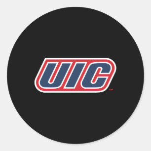 Sticker Rond Illinois Chicago Flames Icône Uic