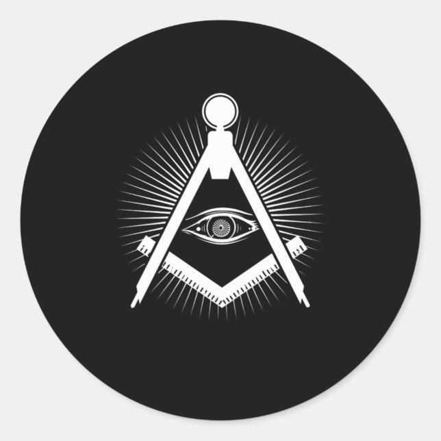 Sticker Rond Illuminati Triangle Conspiration Masonique Tout Vo (Devant)
