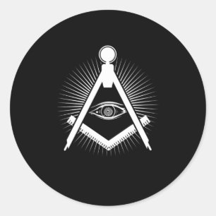 Sticker Rond Illuminati Triangle Conspiration Masonique Tout Vo