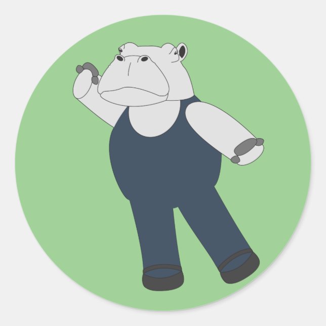 Sticker Rond illusima Ballet Hippo Green (Devant)