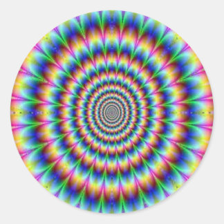 Sticker Rond Illusion de mouvement du cercle psychédélique éblo