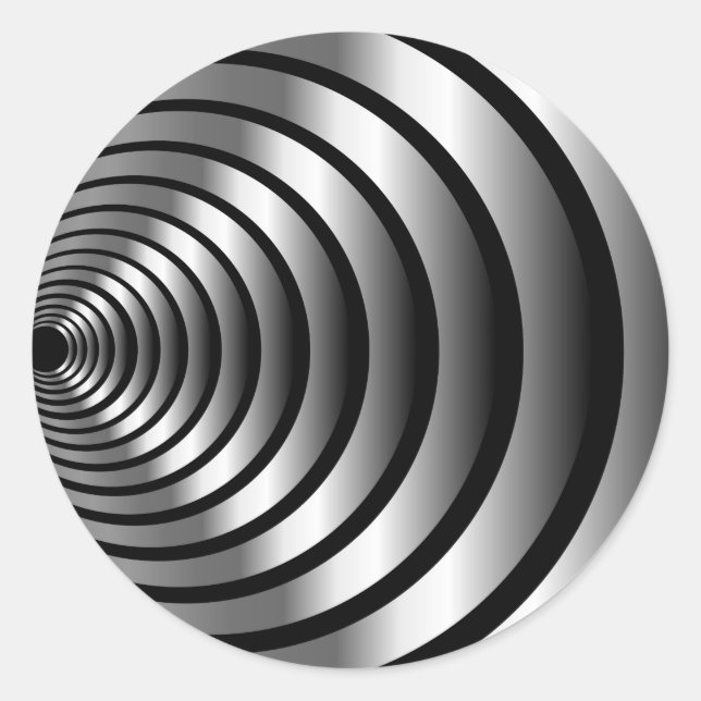 Sticker Rond illusion d'optique métallique (Devant)