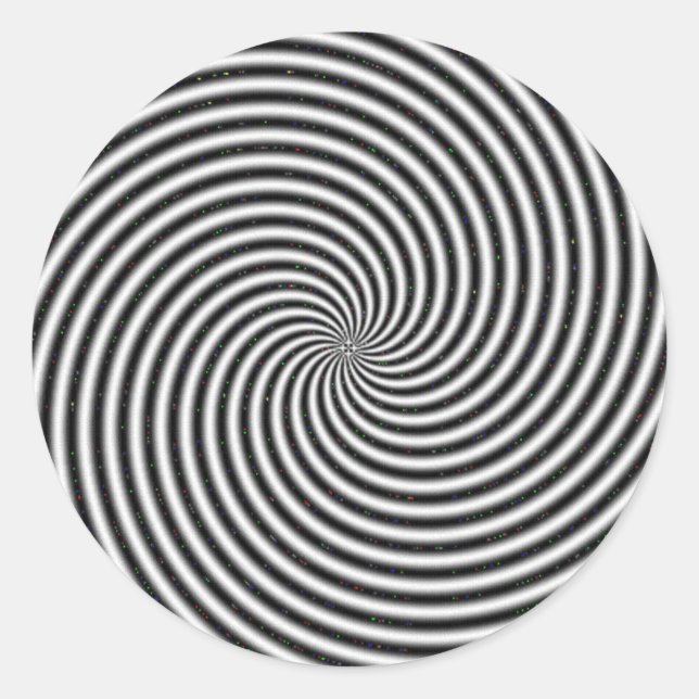 Sticker Rond Illusion optique à balayage noir et blanc (Devant)