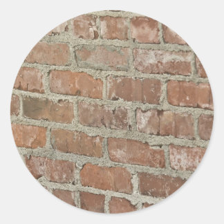 Sticker Rond Illusion optique Mur en brique rouge